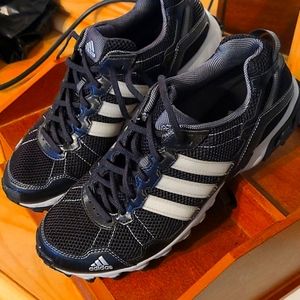 Mens- Adidas, 11.5, black and silver sneakers